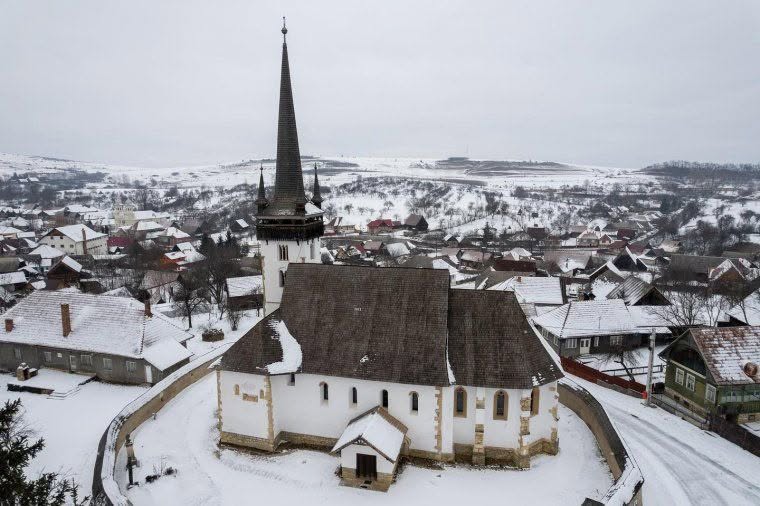 Kalotaszegi templom télen